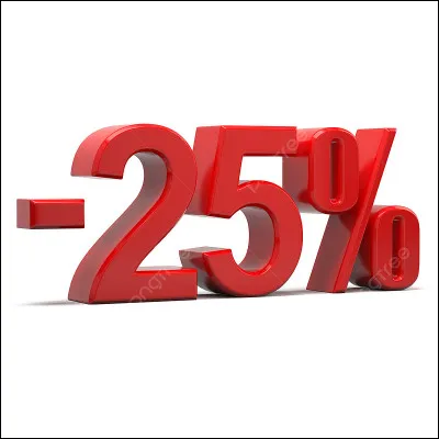 A handbag is available for 57.80 . It benefits from a 25% discount. How much will you have to pay?