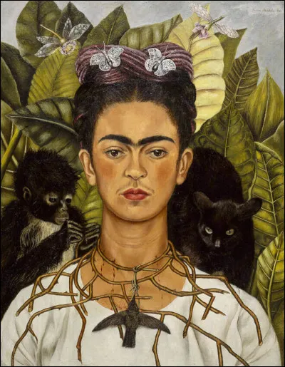 What was the nationality of Frida Kahlo, who painted this Self-Portrait with Thorn Necklace and Hummingbird in 1940?