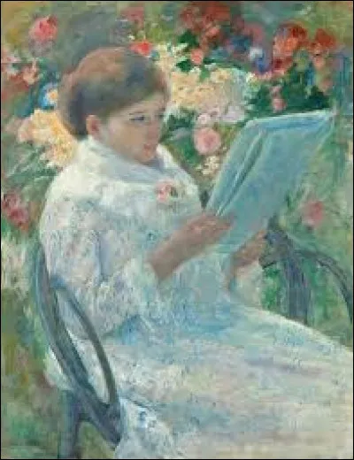 Mary Cassatt depicted her sister in several paintings. Complete the title of this painting done in 1880: ... reading in the garden .