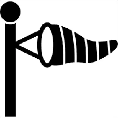 What are the two traditional colors used on the windsock, a conical device used to indicate wind direction and speed?