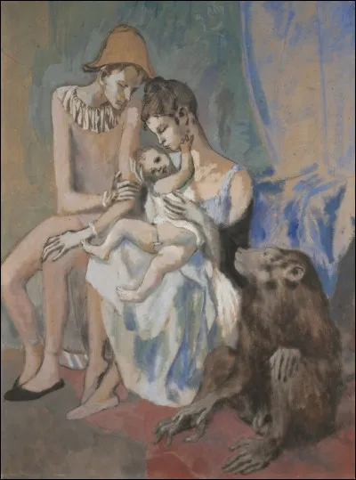 Who painted Family of acrobats with monkey in 1905?