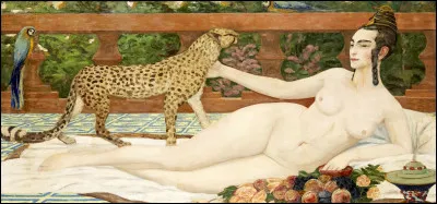 Which painter created the painting L'odalisque au guepard in 1900?