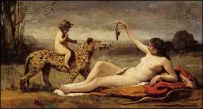Who painted Bacchante with panther in 1860?
