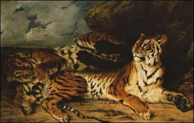 Who painted Young Tiger Playing with its Mother in 1830?