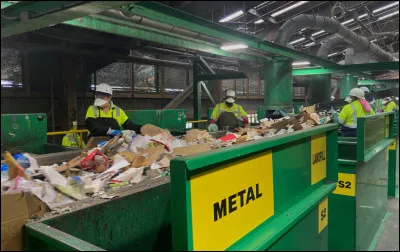 What is the first action in the recycling process?