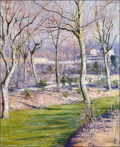 Which painter painted 'Jardin du petit Genevilliers en hiver'?