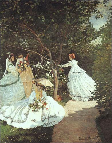 By which painter is 'Femmes au jardin' one of the earliest works?