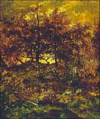 Which painter painted 'L'automne a la foret de Fontainebleau'?