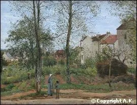 Which French painter created 'Paysage a Louveciennes : automne'?