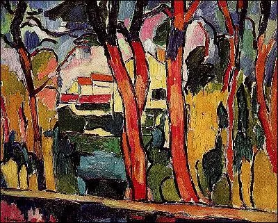 Which Fauvist painter created 'Paysage aux arbres rouges'?