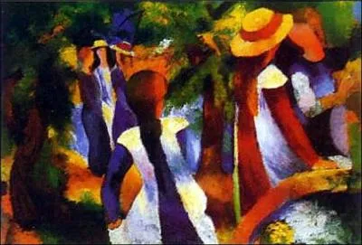 Which German painter painted 'Young girls under the trees'?