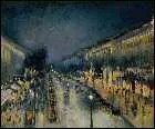 Which Impressionist painter painted 'Le boulevard Montmartre, effet de nuit'?