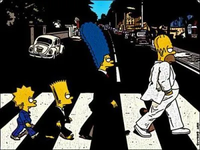 Which band are the Simpsons paying tribute to on this cover?