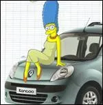Which brand does Marge pose for?
