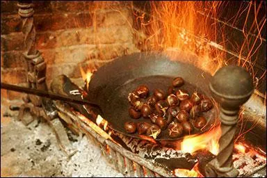 What is the main hazard of roasting chestnuts on an open fire?