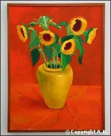 Who painted 'Sunflowers in a yellow vase'?
