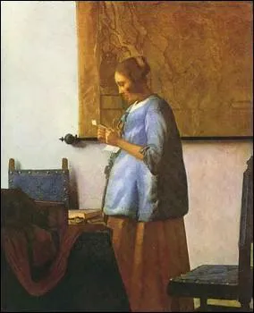 Who painted 'Woman in blue reading a letter'?