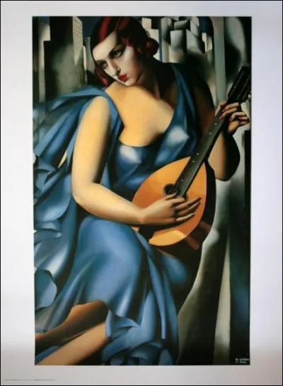 Who painted 'Woman in blue with a guitar'?