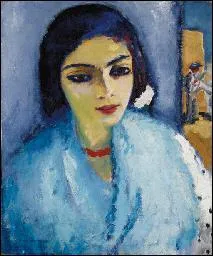 Who painted 'Woman in Blue with a Red Necklace'?