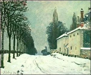 Which Impressionist painter painted 'La route de Louveciennes en hiver'?