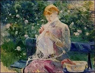 Who painted 'Pasie cousant dans le jardin de Bougival'?