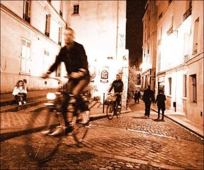 This guy is cycling over a trace of...