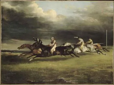 Which painter who painted 'Course de chevaux a Epsom' died at the age of 32 from a fall from a horse?