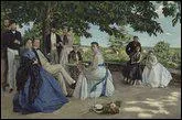 Which painter, killed in action in 1870 at the age of 28, painted 'Reunion de famille'?