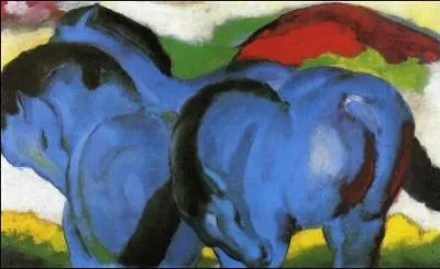 Which painter, killed on the front in 1916 at the age of 36, produced 'Petits chevaux bleus'?