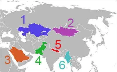 Which country is No. 1 on this map?