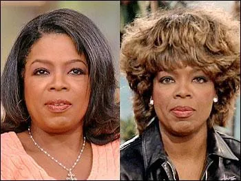 Which of these legends did Oprah wear a wig for?
