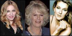 Madonna, Celine Dion, and Camilla Parker-Bowles are related
