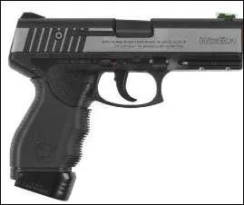 Is the pictured gun an airsoft gun, real steel gun, or paintball gun?