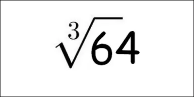 What is the cube root of 64 ?
