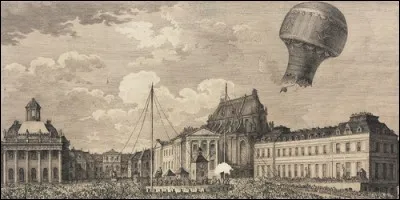 Which French king attended the first flight of a hot air balloon ?