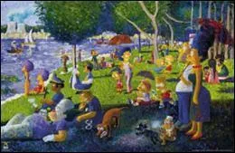 Who is the real author of this parody painting that could be called A Sunday Afternoon on Lake Springfield ?