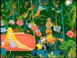 Who is the real author of this parody painting that could be called The Simpsons Dream ?