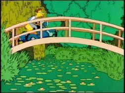 Who is the real author of this parody painting that we could call The Water Lily Pond in Springfield ?