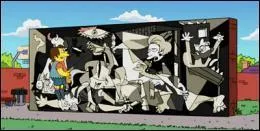 Nelson looks at this parody painting that could be called From Guernica to Springfield. Who is the real author ?