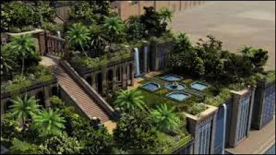 He had this marvel built to remind his wife of the verdant hillsides of his native land. What was the name of this Babylonian queen?