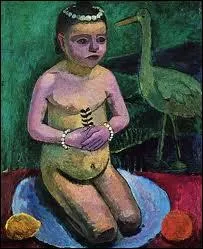 Who painted 'Naked child with a stork'?