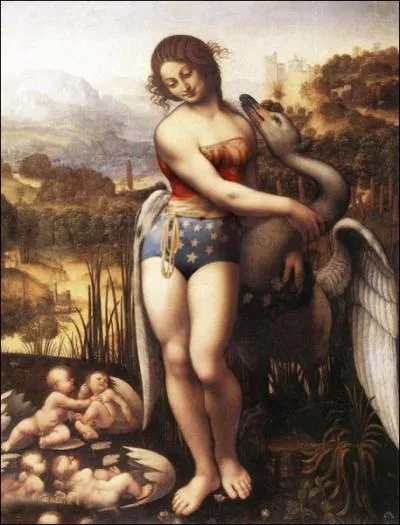 Finally dressed, who did she borrow her clothes from ?