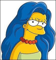 What is different about marge in this picture?