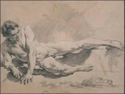 Who drew 'Homme couche sur son bras droit' ?