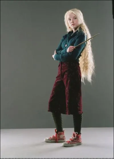 What special accessories is she wearing?