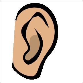 I use my ear to ... . .