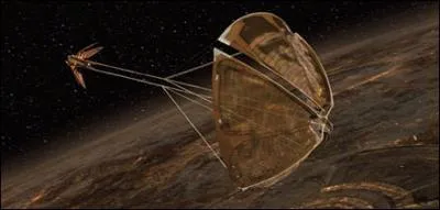 Who is flying this solar sailboat?