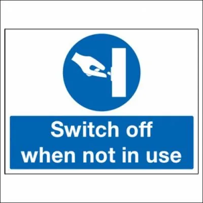 Why is it important to make sure that your PC and other electrical appliances in your area are switched off at the end of the day?