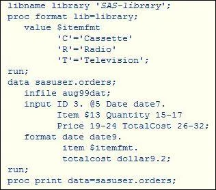 What does the code below show?
