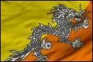 A dragon decorates an orange and red background on the flag at --------------.